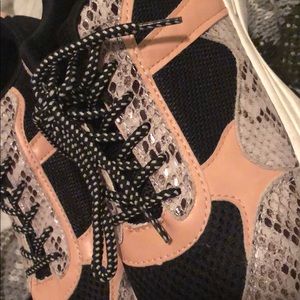 Pink Snake Skin Sneakers